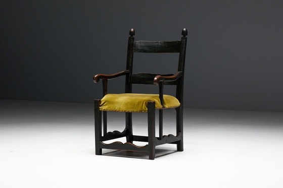 Image 1 of Rustic Folk Art Armchair, France, 19th Century