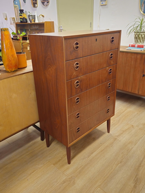 Image 1 of Vintage Deens Ladekast Ladekastje Kast Kastje Teak Fineer 