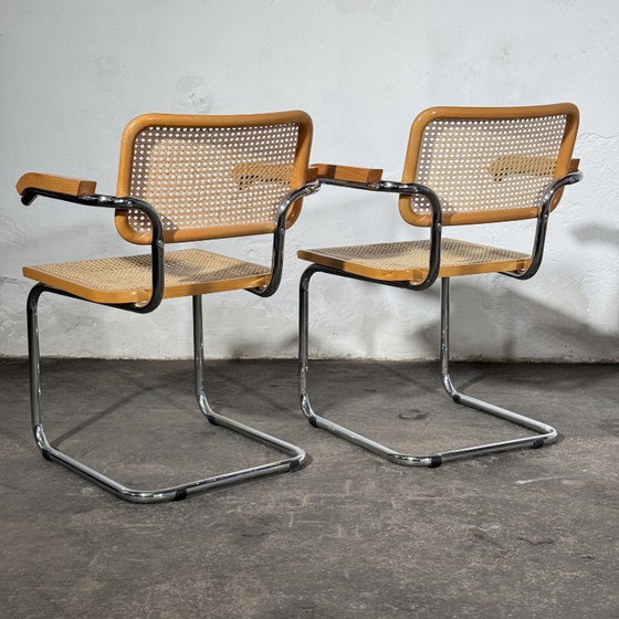 Sillones de caña estilo Cesca de Marcel Breuer, juego de 4, años 90 – Sillas de comedor, Chrome (photo 4 of 16)