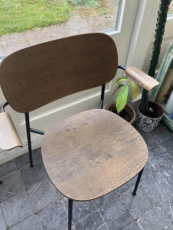 Image 1 of 2x Audo Copenhagen Co Eetkamerstoel Met Arm Eiken Zwart