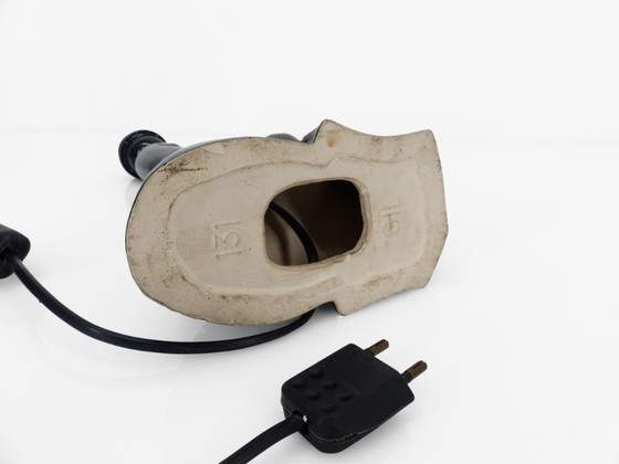 Image 1 of Pied de lampe sculptural anthropomorphe en céramique noire, Gil Agnoloni, Italie, circa 1950
