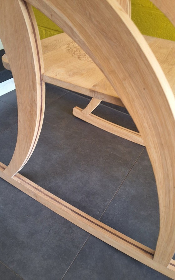 Image 1 of Oak rocking chair with paddock accent