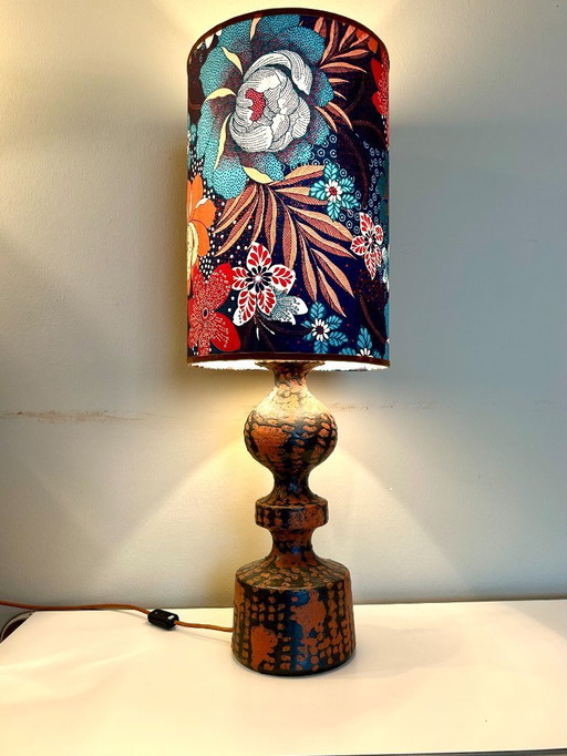 Lampe Fat Lava avec décor Ankara de Carstens Tönnieshof, années 1960