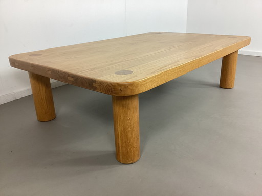 Brutalist seventies oak coffee table Chapo Perriander style