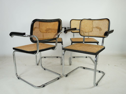 4x Cantilever chairs Marcel Breuer style vintage design Cesca