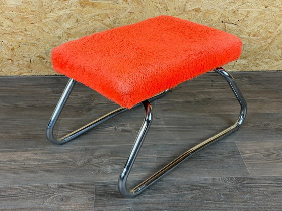 Image 1 of 60er 70er Jahre Hocker Ottomane Sitzhocker Fußhocker mit Leiter Space Age Orange