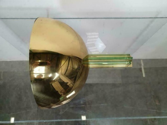 Image 1 of Art Deco franse Wandlamp vintage messing, Jean Perzel style
