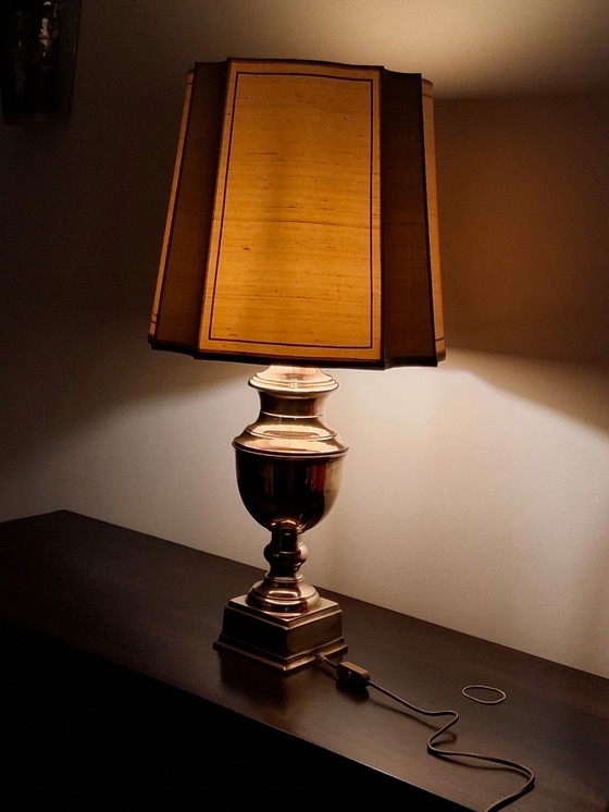 Image 1 of Vintage massief messing tafellamp jaren 50