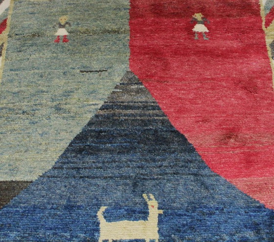 Image 1 of Original Persian carpet Gabbeh Ghashghai oriental carpet 228 cm x 132 cm old natural