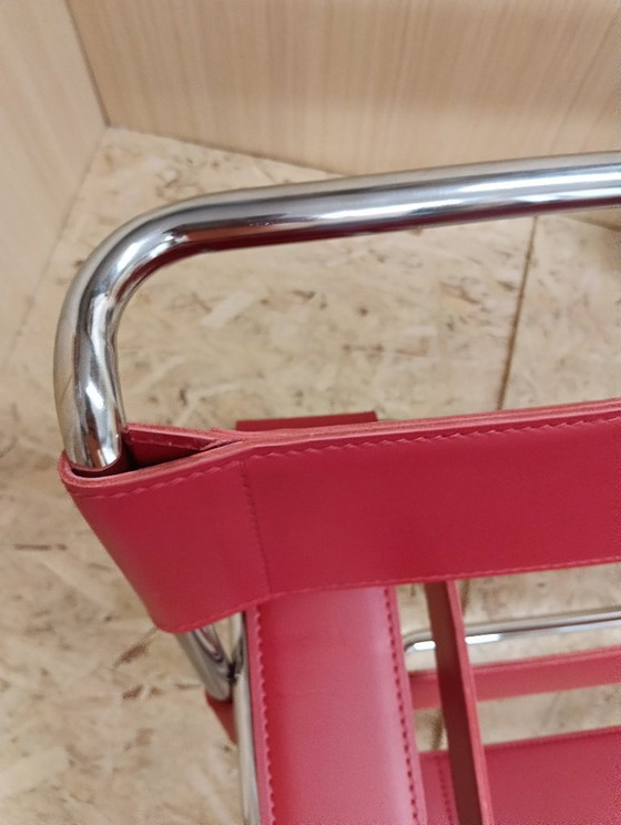Image 1 of KNOLL Studio Set van 2 WASSILY B3 fauteuils (NIEUW) in rood leer