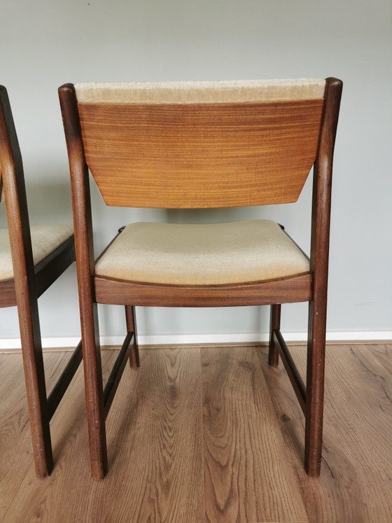 Image 1 of Unieke set van 4 vintage mid-century eetkamerstoelen 