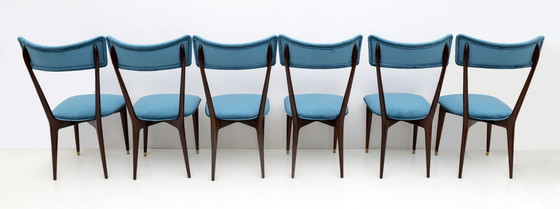 Image 1 of Ico & Luisa Parisi Rare Set of Six Mid-century Modern Velvet Dining Chairs, 50s
