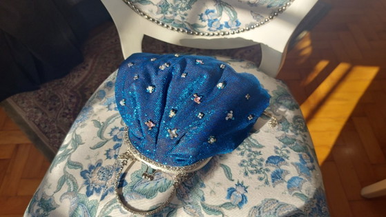 Shiny Blue Bag. Party Bag. Glittery, Sparkling Bag. – Clutches, Nylon (photo 5 of 5)