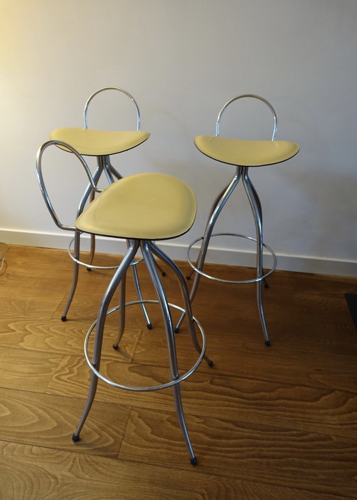 Arbben Space Age 1970 Set Of Three Barstools