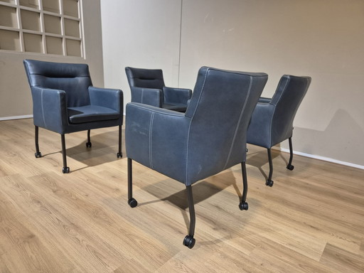 4x Dining chairs Seger - Goossens - Leather - New condition