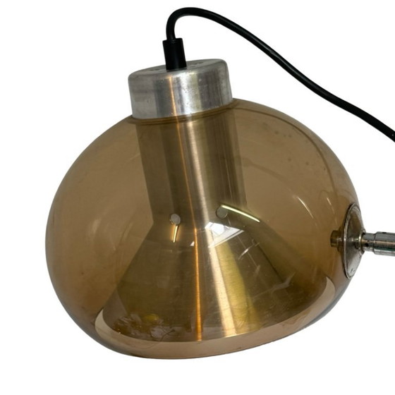 Image 1 of Mushroom hanging pendant with three spheres - Space Age / Pop Art - Including adjustable power cord and ceiling canopy - Smoked 