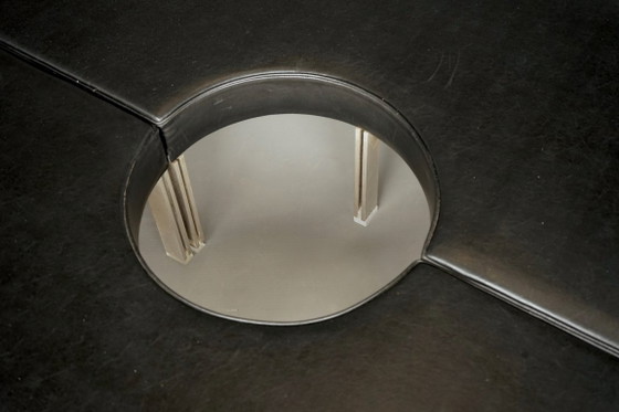 Mid-Century Round Modernist Benches. 1960s. Set of 2 – Metal, Plastic (photo 14 of 23)