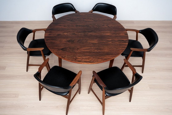 Eetkamerset uit het midden van de jaren 60, 6 Carlton fauteuils van Låte Møbelfabrikk en uitschuifbare tafel (photo 5 of 24)