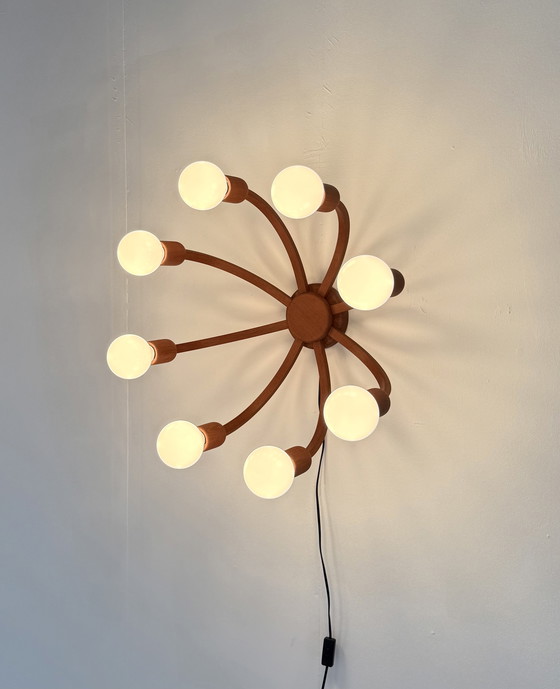 Image 1 of Lampada da parete/soffitto in teak vintage, Domus anni '70