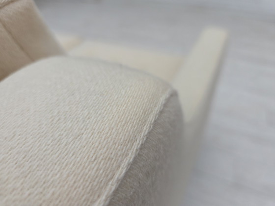 Image 1 of 1970er Danish Lounge Chair, Möbelwolle, Teakholzbeine