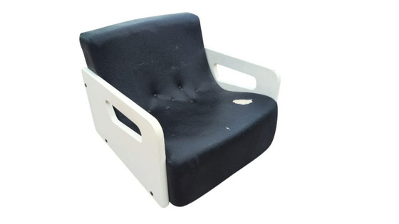 Image 1 of Vintage Space Age “Tortuga” Armchairs by Beka Italia – 1970s – Restoration Project + Luxury Velvet Fabric Included