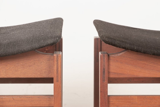 Image 1 of Coppia di sgabelli danesi in teak massello e tessuto, modello 193 di Inger Klingenberg per France & Daverkosen, 1960.