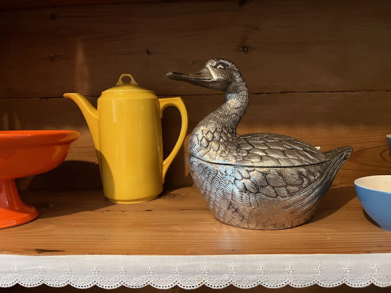 Image 1 of Mauro Manetti - Silver-plated Ice Bucket in Shape of Duck