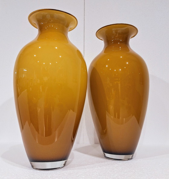 Image 1 of Set di due grandi vasi di Murano degli anni '60