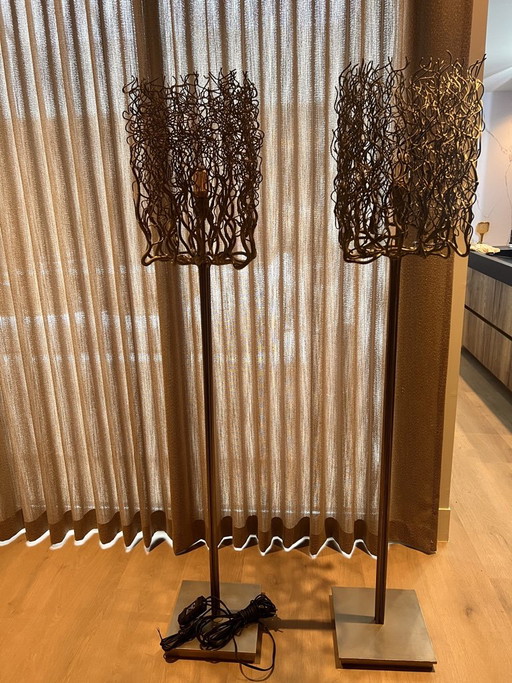 Two Standing Lambs By Brand And By Egmond – Brand van Egmond, vloerlampen, Metal