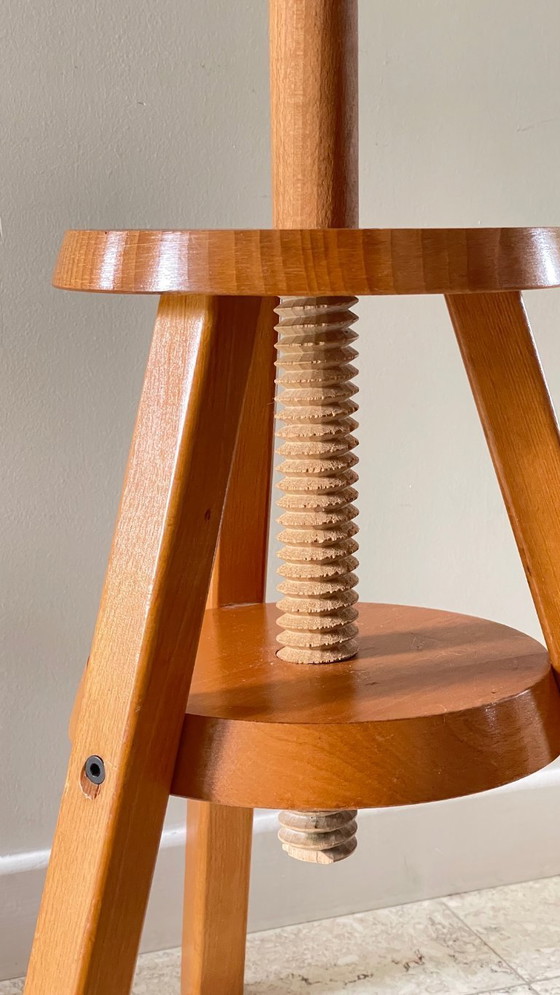 Image 1 of TABOURET with Screws Solid Beech VINTAGE