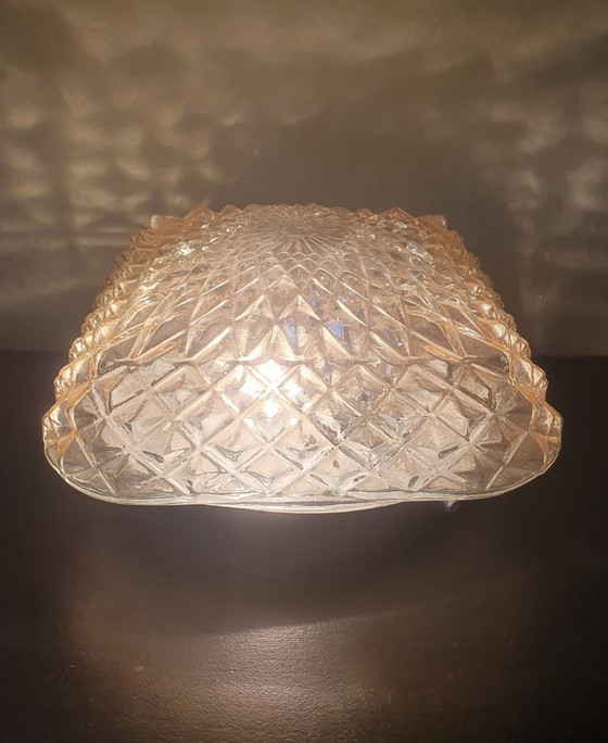 Image 1 of Lampe de plafond et applique murale vintage avec pointes en diamant nacrées,