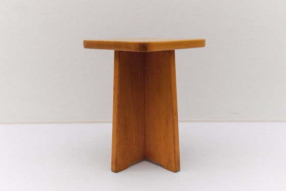 Image 1 of Conjunto de 6 taburetes de roble al estilo de Pierre Chapo, Francia, años 60