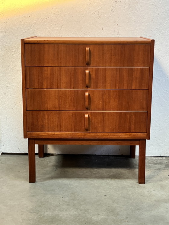 Commode vintage, Bertil Fridhagen Pour Bodafors, Suède 1960s, Bois, Marron, Scandinavian (photo 2 sur 14)