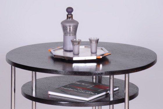 Table basse Bauhaus restaurée, par Marcel Breuer, chrome, chêne, Allemagne, années 1930 – Tables basses, Wood (photo 6 of 8)