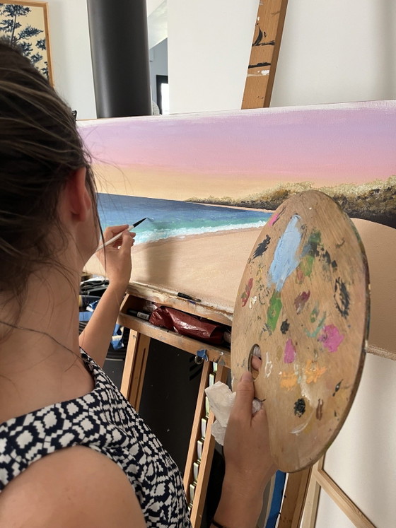 Golden Shore - Panoramic 100x30cm – Paintings & Drawings, Canvas (photo 3 of 15)