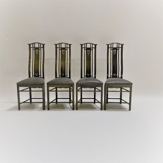 Image 1 of Chaises de salle à manger Giorgetti, design italien Umberto Asnago