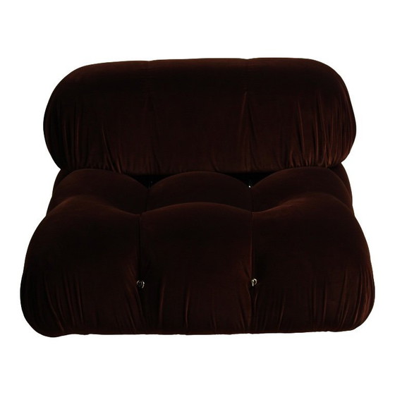 Image 1 of 2x Camaleonda sofa modules by Mario Bellini for B&B Italia in chocolate brown velvet, Italy, 1970s
