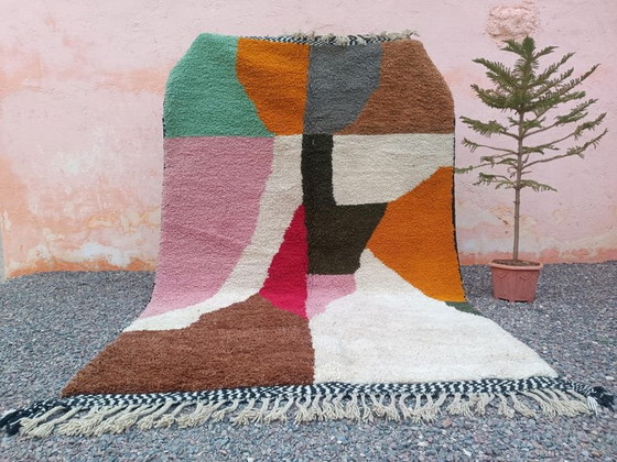 Tappeto Marocchino Autentico in Pura Lana con Motivi Colorati Misura 2/3 M – Aime Té, Tappeti, Wool (photo 6 of 7)