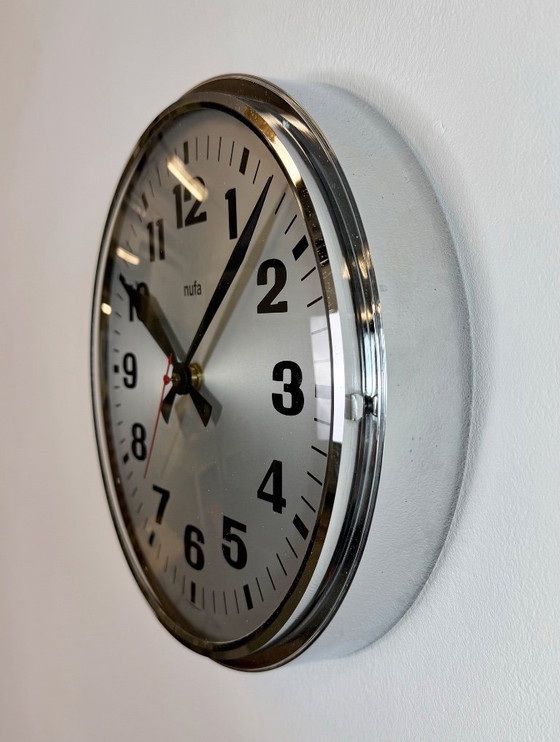Image 1 of Reloj de pared eléctrico antiguo de NUFA, década de 1960.