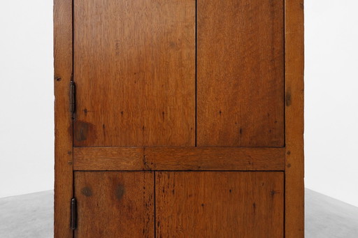 Rustic Tall French Monastery cabinet in oak from the late 19th century