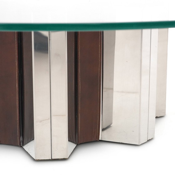 Image 1 of Mesa de centro de acero y vidrio, años 70