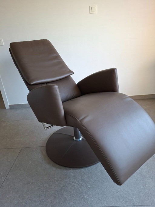 Fauteuil inclinable en cuir Durlet Aston – Design par Anita Schmidt – kuipstoelen, Leather