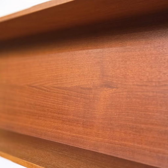 Walter Wirz, Wilhelm Renz vintage floating shelving units, Wood, Brown, Mid Century Modern (photo 15 of 17)