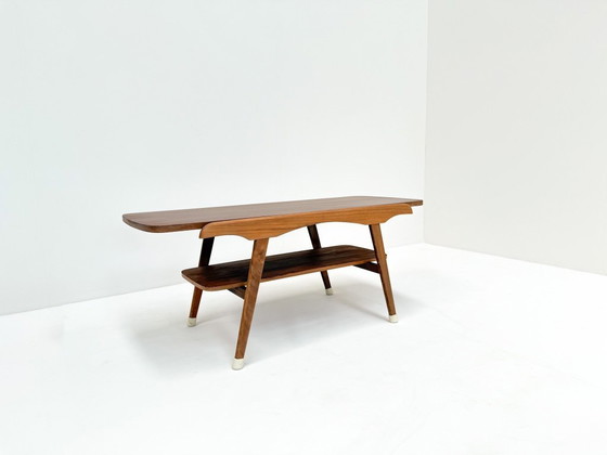 Image 1 of Mid-Century Coffee Table with Reversible Teak/Formica Top, 1950s