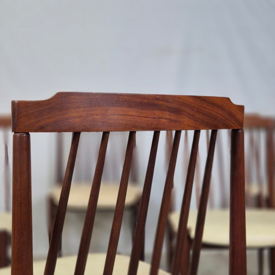 Image 1 of 6 sedie da pranzo danesi vintage degli anni '60 in palissandro, skai