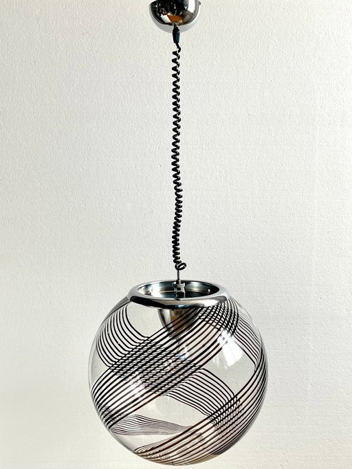 Murano art glass pendant light, Lino Tagliapietra attributable, 1970s.