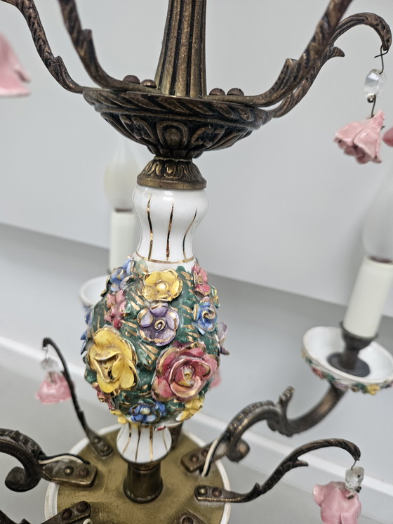 Image 1 of Lámpara de araña italiana Capodimonte