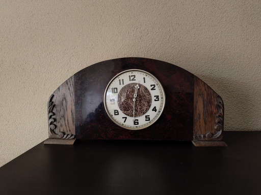 Dark brown mantle clock