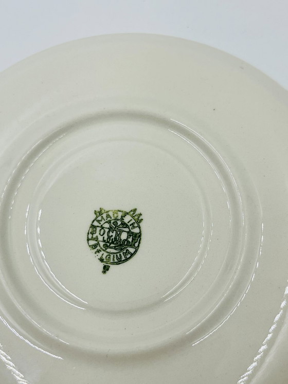 Image 1 of Set di 8 tazze e piattini vintage Boch Frères, gialli