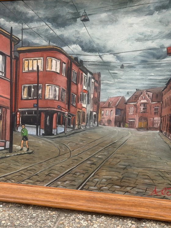 Diestsesteenweg, Lovanio – Olio su tela firmato, 1955 – Dipinti e disegni (photo 4 of 6)